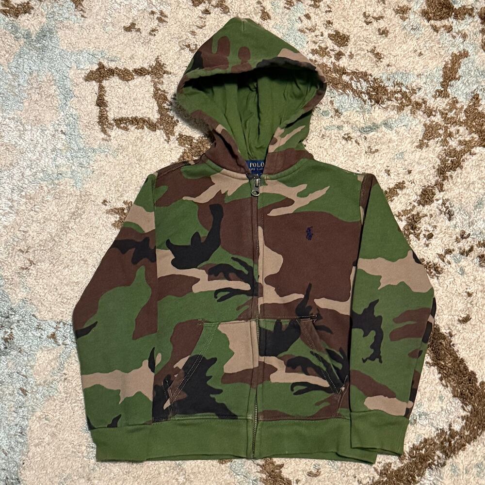 Polo Ralph Lauren Woodland Camo Full Zip Hoodie YOUTH KIDS Size 6